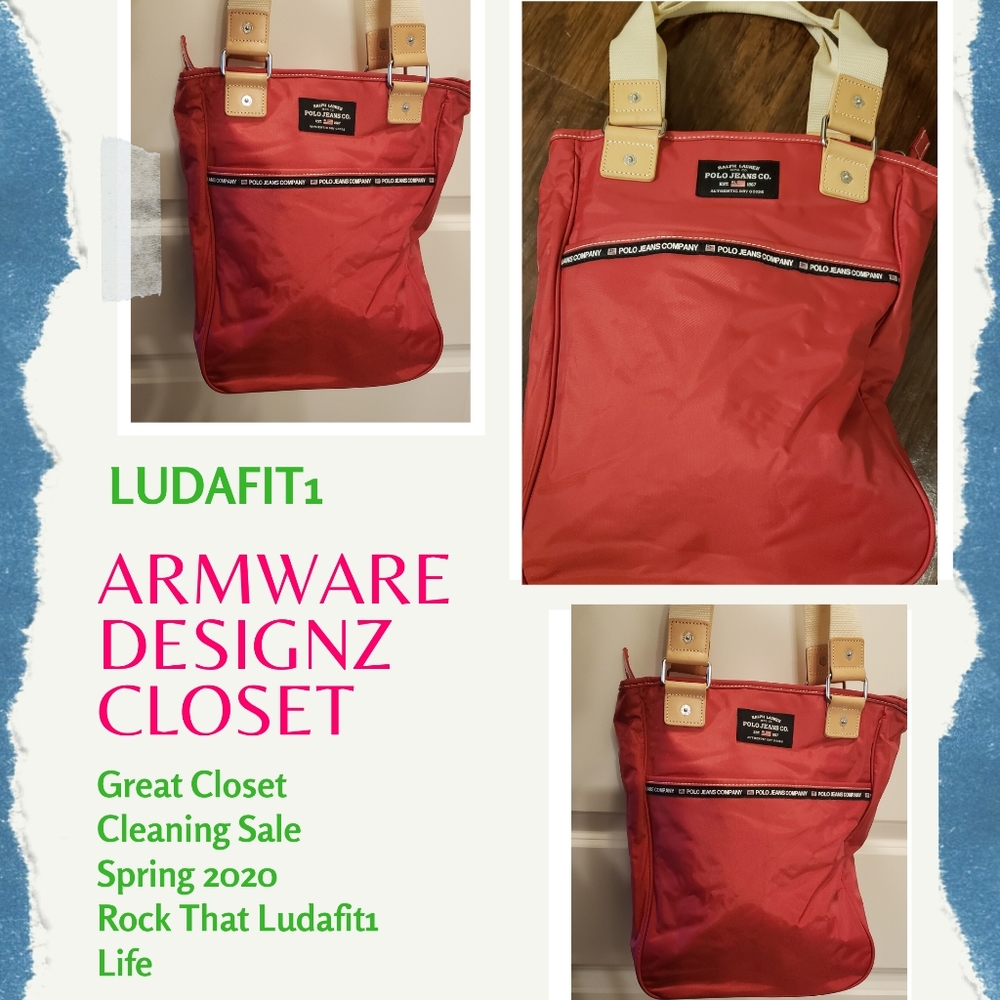 RALPH LAUREN POLO SPORT HANDBAG - RED